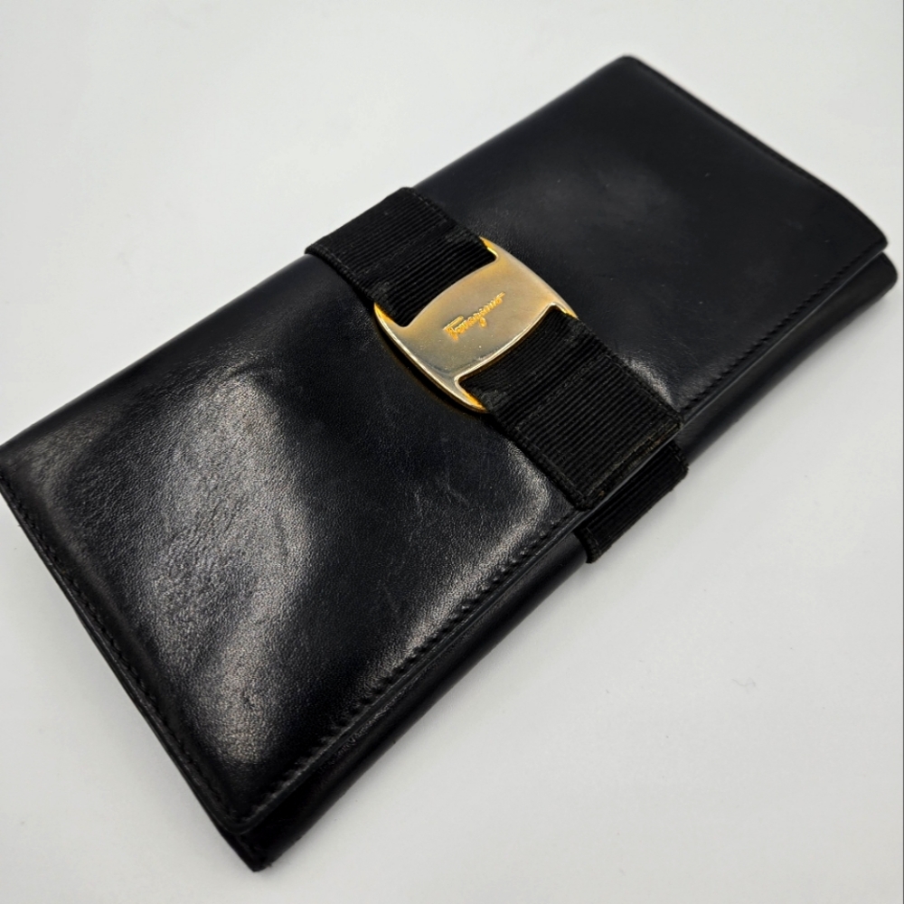 Salvatore Ferragamo Black Leather Wallet